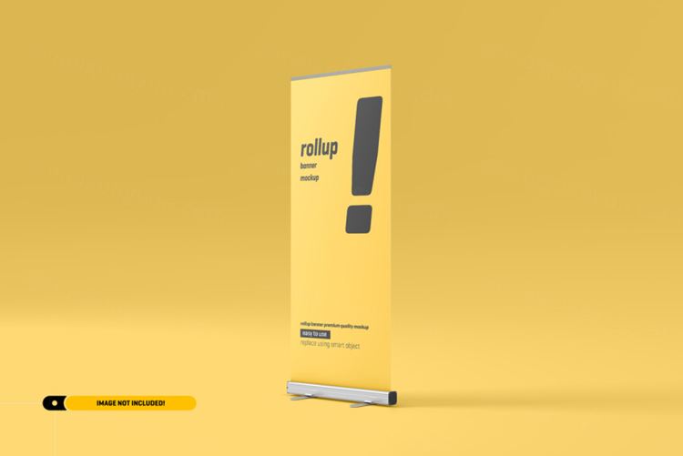 极简风易拉宝海报设计提案样机PSD模板 Rollup or x-banner mockup