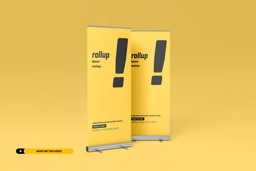 极简风易拉宝海报设计提案样机PSD模板 Rollup or x-banner mockup