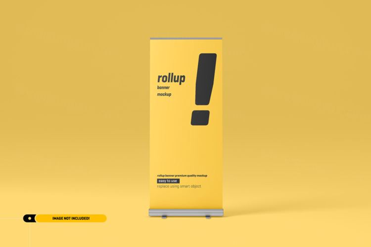 极简风易拉宝海报设计提案样机PSD模板 Rollup or x-banner mockup