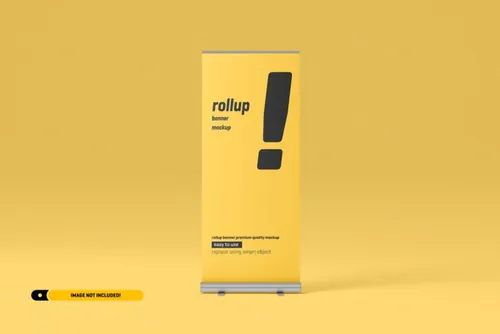 极简风易拉宝海报设计提案样机PSD模板 Rollup or x-banner mockup