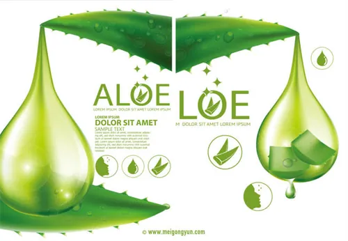 芦荟保湿精华化妆品Ai矢量广告海报Aloe Moisture Essence