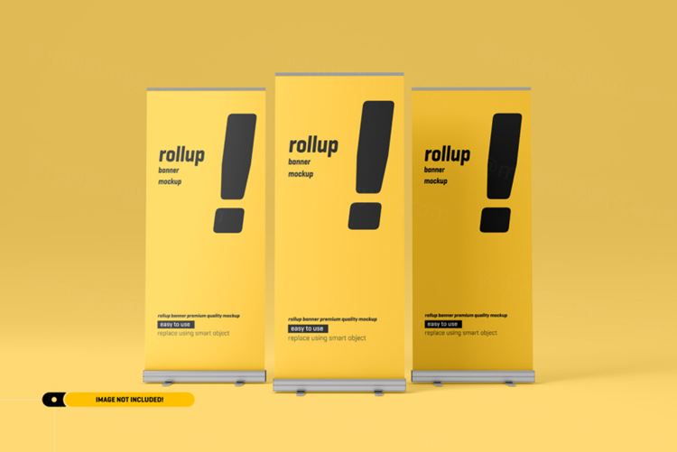 极简风易拉宝海报设计提案样机PSD模板 Rollup or x-banner mockup