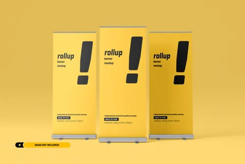 极简风易拉宝海报设计提案样机PSD模板 Rollup or x-banner mockup