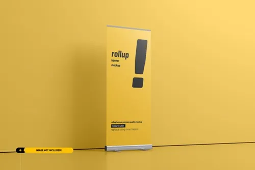极简风易拉宝海报设计提案样机PSD模板 Rollup or x-banner mockup