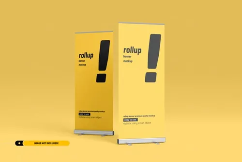 极简风易拉宝海报设计提案样机PSD模板 Rollup or x-banner mockup
