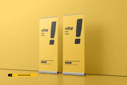极简风易拉宝海报设计提案样机PSD模板 Rollup or x-banner mockup