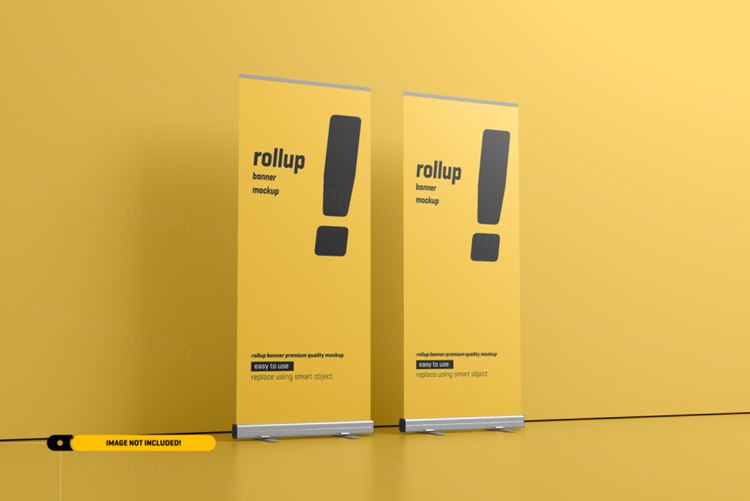 极简风易拉宝海报设计提案样机PSD模板 Rollup or x-banner mockup