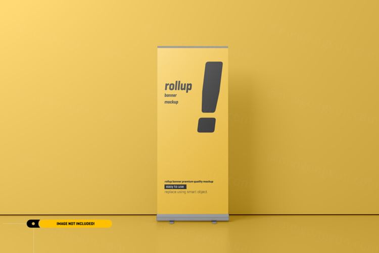 极简风易拉宝海报设计提案样机PSD模板 Rollup or x-banner mockup