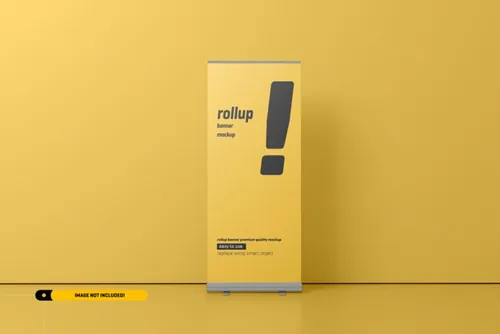 极简风易拉宝海报设计提案样机PSD模板 Rollup or x-banner mockup