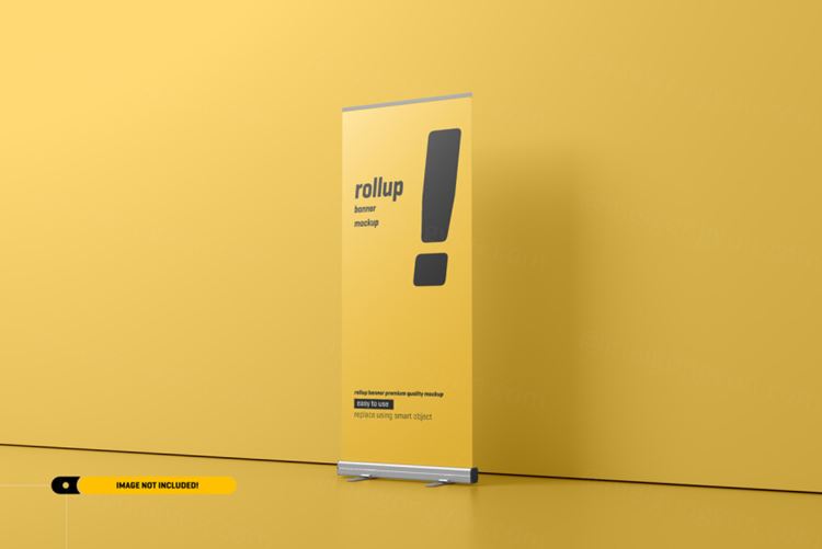 极简风易拉宝海报设计提案样机PSD模板 Rollup or x-banner mockup