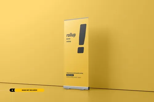 极简风易拉宝海报设计提案样机PSD模板 Rollup or x-banner mockup