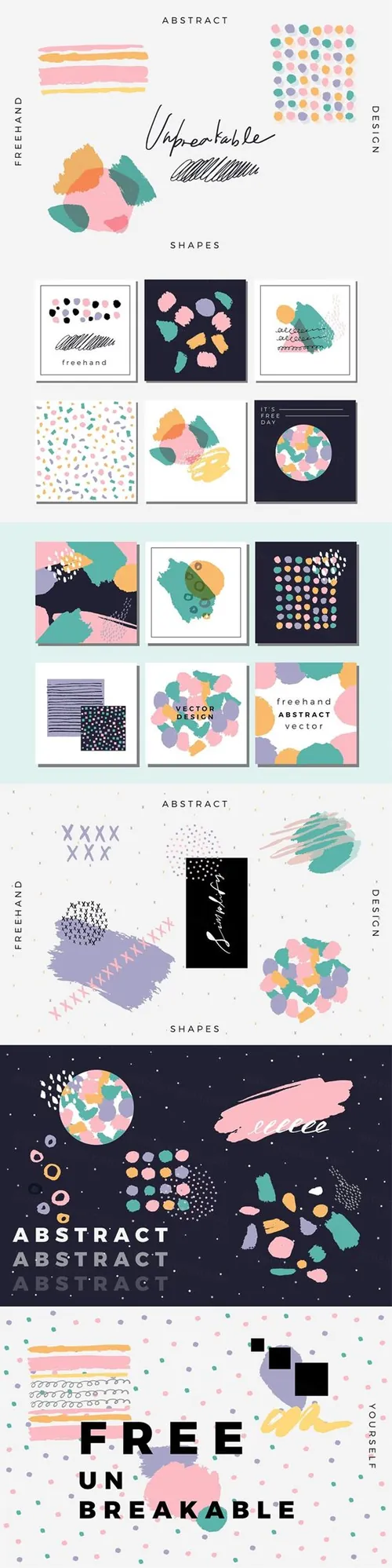 一套写意抽象的现代设计矢量元素 Unbreakable -
