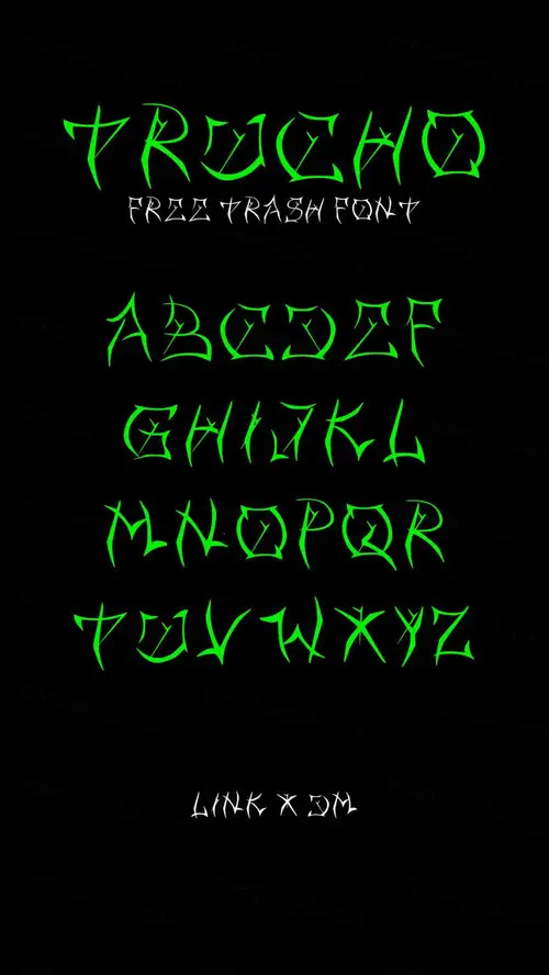 新潮酸性英文手写英文字体免费下载 TRUCHO FREE trash font 精选字体