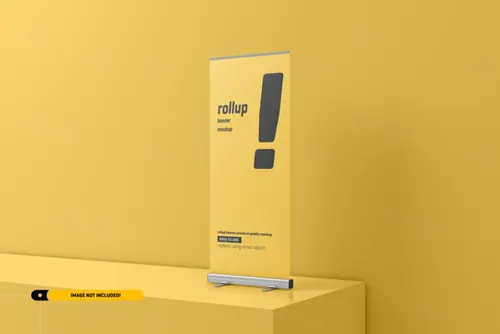 极简风易拉宝海报设计提案样机PSD模板 Rollup or x-banner mockup