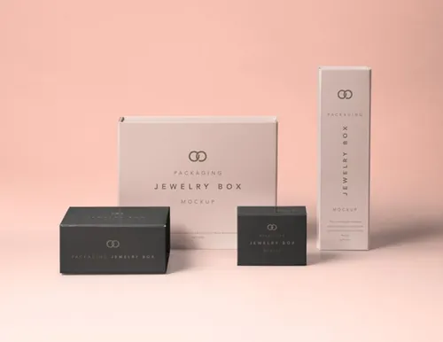 珠宝磁性盒模型 Psd Jewelry Magnetic Box Mockup Vol2