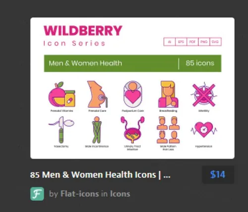 男女健康图标menamp;amp;Women Health Icons