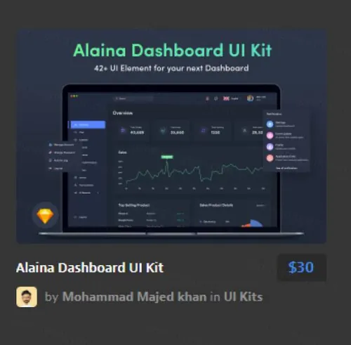 炫酷仪表板UI套件Alaina Dashboard UI Kit