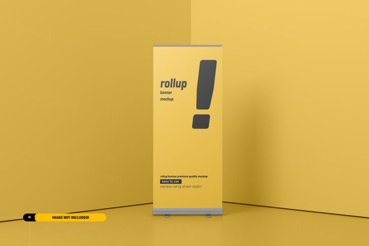 极简风易拉宝海报设计提案样机PSD模板 Rollup or x-banner mockup