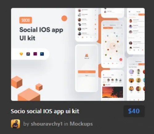 交友IOS应用程序用户界面工具包Socio social IOS ap