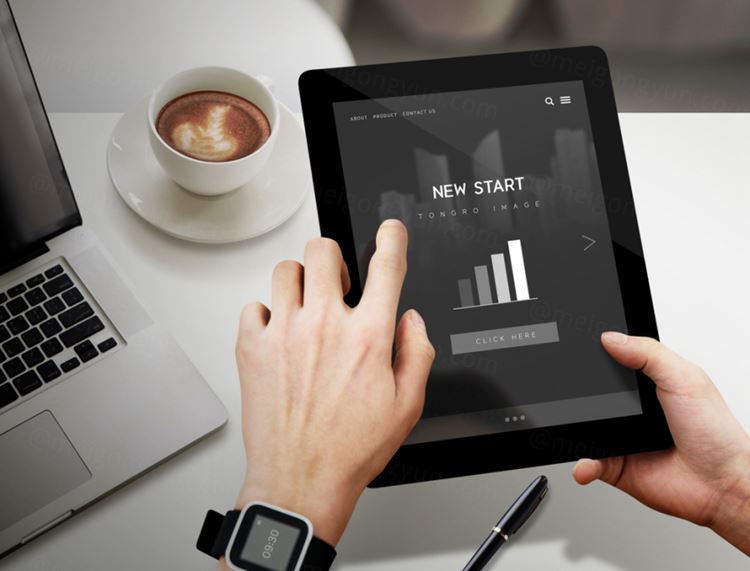 黑色平板电脑IPAD科幻短贴图屏幕展示