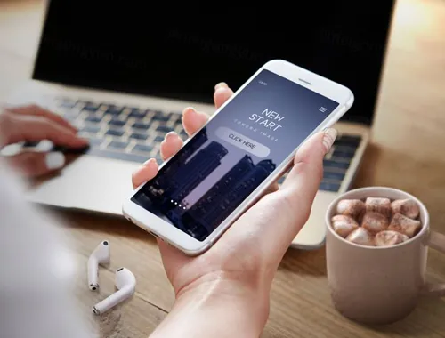 智能大屏手机白色APP/UI客户端智能贴图