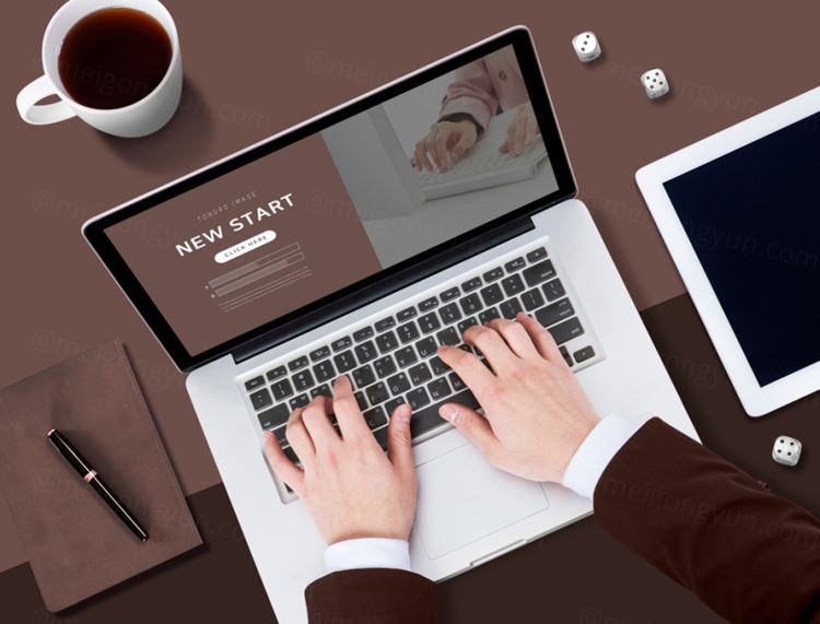 办公场景mac book苹果笔记本屏幕UI展示贴图样机