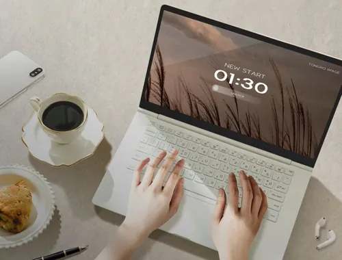 办公场景mac book苹果笔记本屏幕UI展示贴图样机