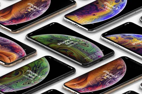 多角度psd iPhone XS Max样机透视图 Psd iPhone XS Max Mockup Vol1