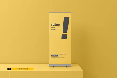 极简风易拉宝海报设计提案样机PSD模板 Rollup or x-banner mockup