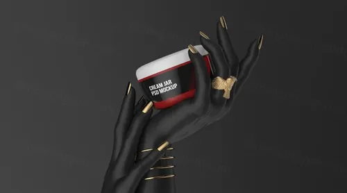 黑金色抽象创意化妆品只能样机贴图4