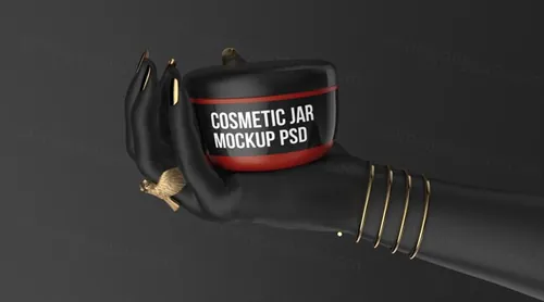 黑金色抽象创意化妆品只能样机贴图2