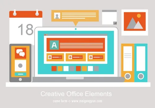 创意办公室矢量元素Creative Office Elements