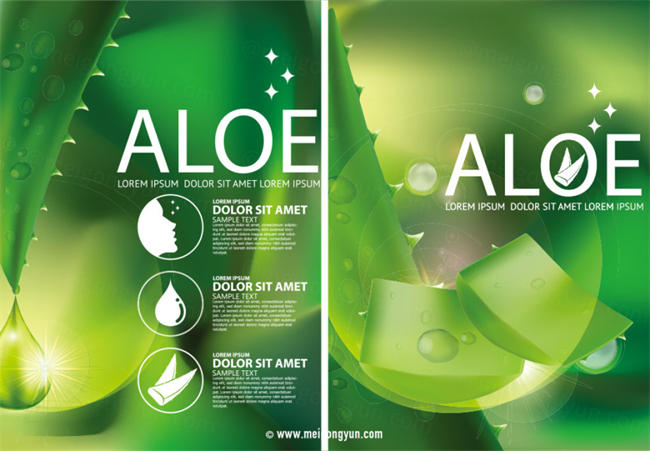 芦荟保湿精华化妆品Ai矢量广告海报Aloe Moisture Essence