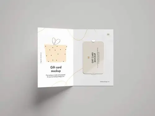 精致礼品卡感谢卡设计提案展示样机模板免费下载 Gift Card Mockup 样机模版