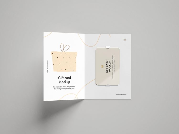 精致礼品卡感谢卡设计提案展示样机模板免费下载 Gift Card Mockup