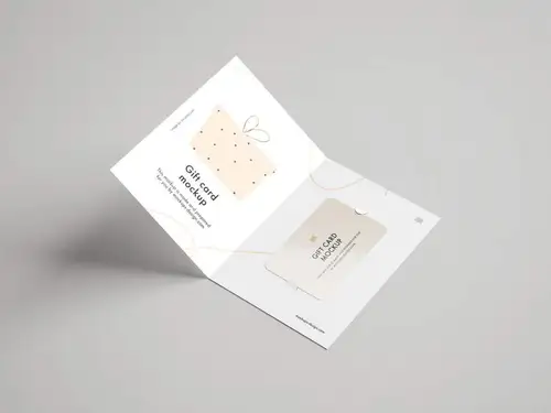 精致礼品卡感谢卡设计提案展示样机模板免费下载 Gift Card Mockup 样机模版