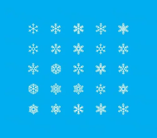 各式各样雪花线性图标素材 Snowflakes Vector Icon