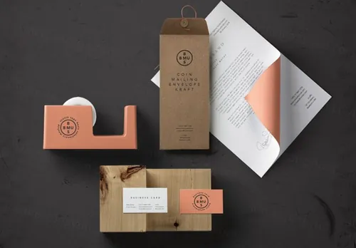 俯视视角品牌VI提案模版素材 Basic Stationery Branding
