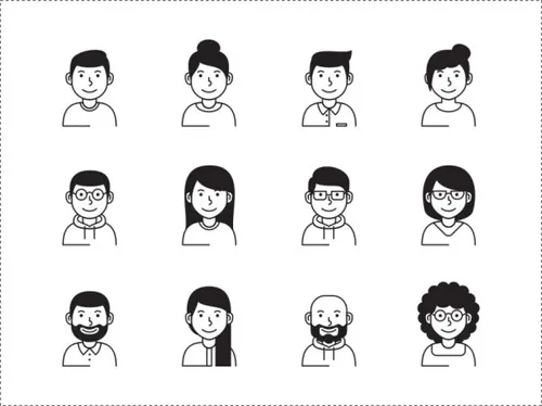 用户头像矢量线性图标 12 Avatar Vector Icon