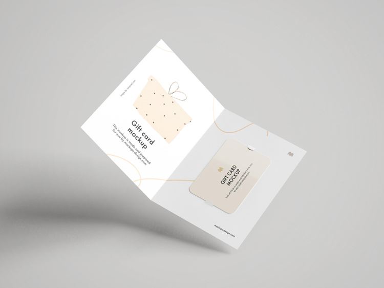 精致礼品卡感谢卡设计提案展示样机模板免费下载 Gift Card Mockup
