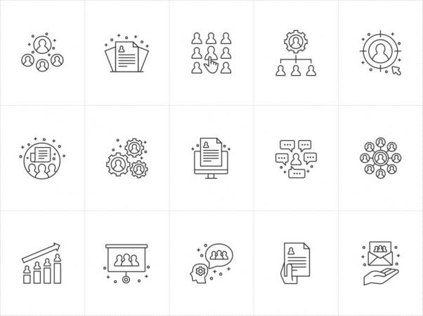 人力资源主题矢量图标素材 Human Resources Icons