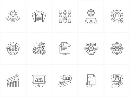 人力资源主题矢量图标素材 Human Resources Icons