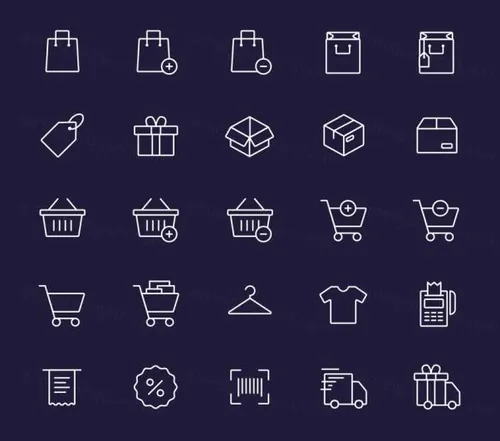购物主题矢量图标设计素材 Vector Shopping Icons