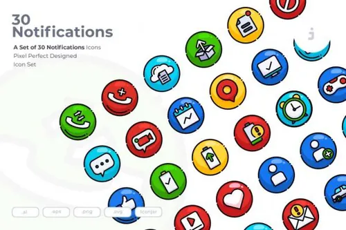 系统信息通知矢量图标素材 30 Notifications Icons