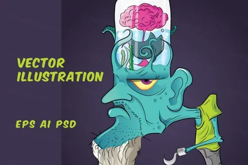 海盗僵尸矢量插画 elements-pirate-zombie-illustration-vector-GAP7J3-2018-10-15