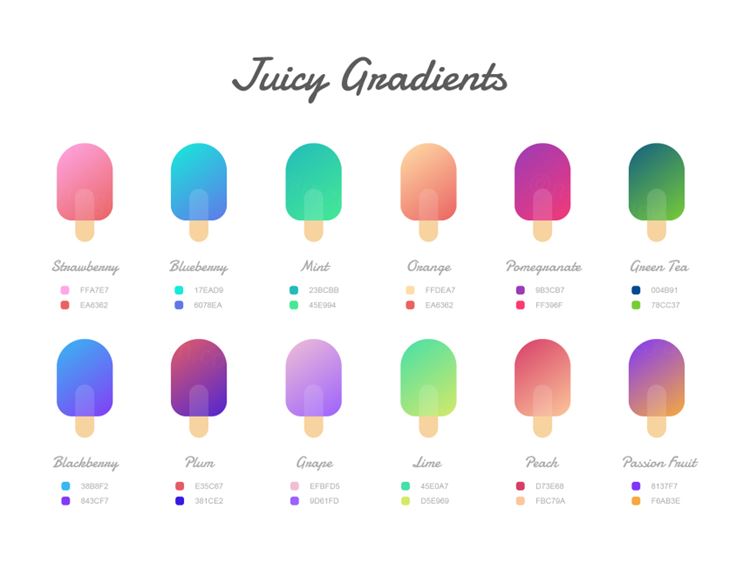 渐变色彩雪糕图标Juicy Gradients ( Sketch Freebie )