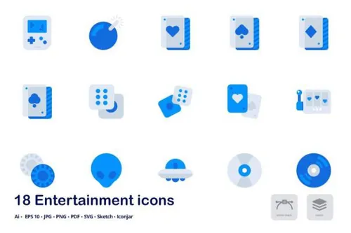 小游戏娱乐双色调矢量图标 Entertainment Accent D