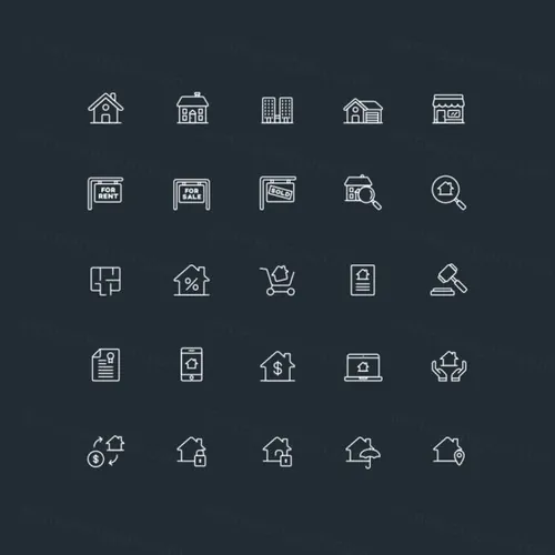 房地产矢量图标设计素材 Real Estate Icons – Ill