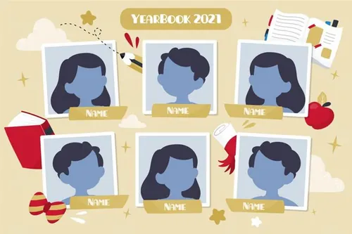 2022年毕业季照片墙年鉴名人榜毕业艺术典礼矢量模板素材