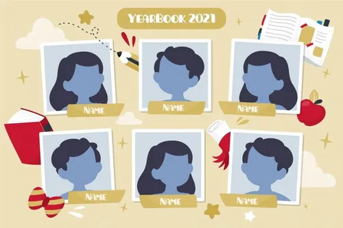 毕业季照片墙年鉴名人榜毕业艺术典礼矢量模板素材